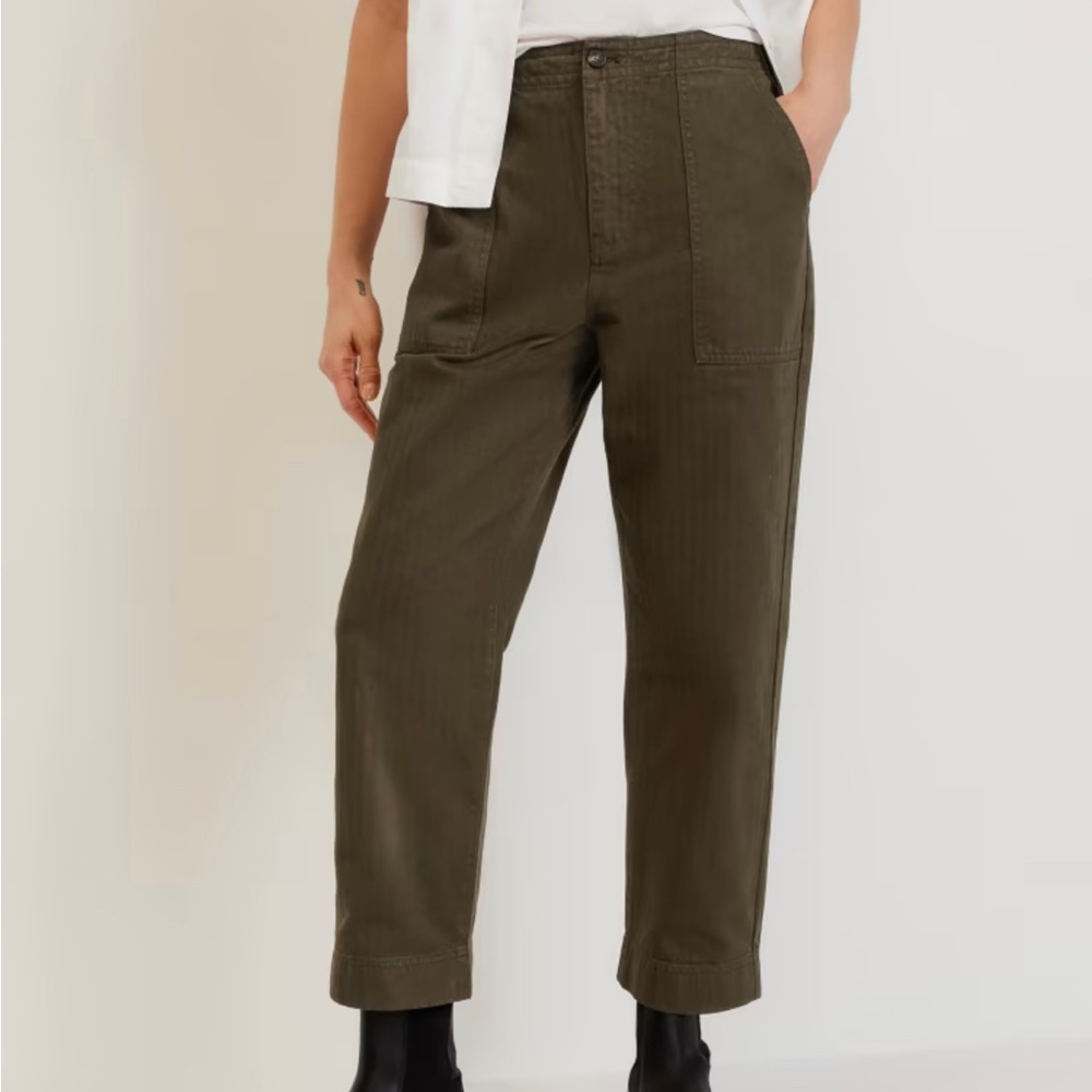Everlane Olive Utility Straight-Leg Women's Pants